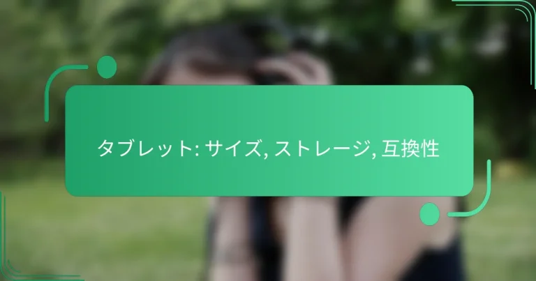 タブレット: サイズ, ストレージ, 互換性