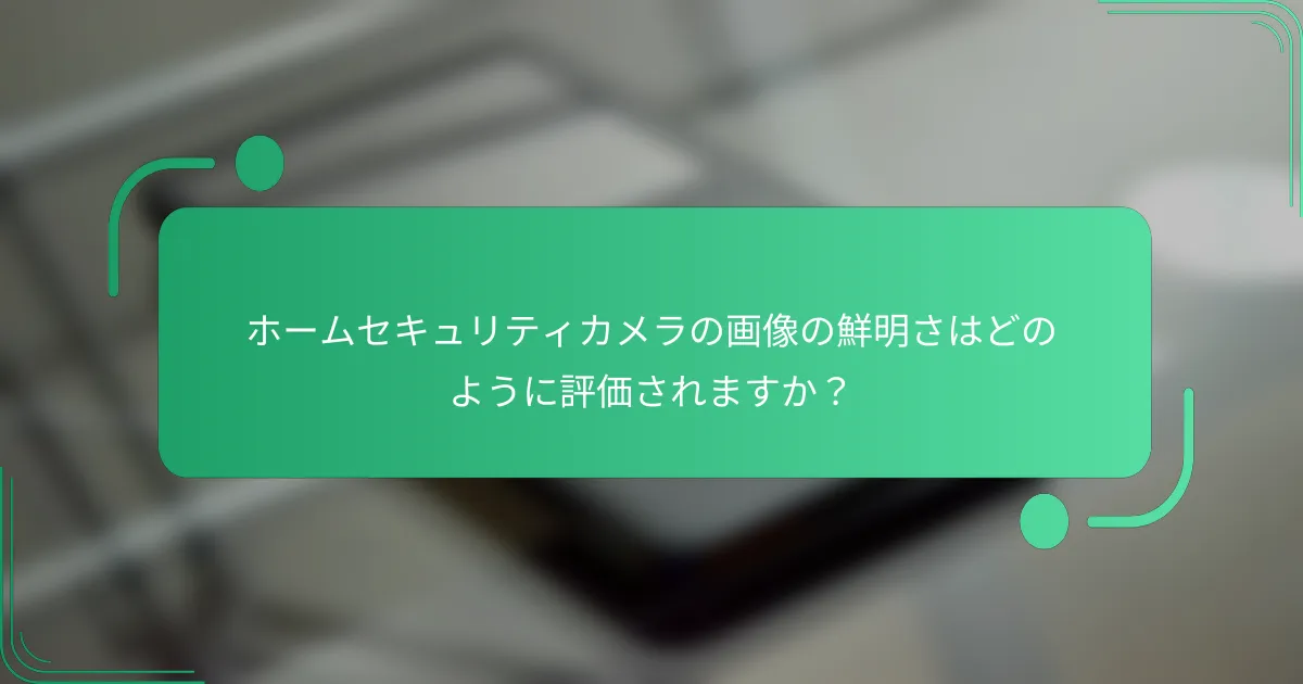 ホームセキュリティカメラの画像の鮮明さはどのように評価されますか？